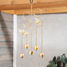 Load image into Gallery viewer, Metal Honey Bee Wind Chime, 30in
