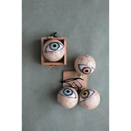 Glass Eyeball Ornament, 3in, 4 Colours