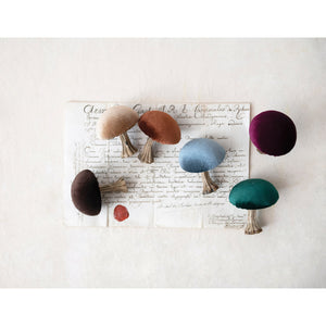 Velvet Mushroom with Resin Stem, 3.75in, 6 Colours