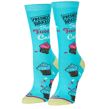 Women's Crew Socks, 5-10, Shut The Fuccupcakes