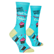 Load image into Gallery viewer, Women&#39;s Crew Socks, 5-10, Shut The Fuccupcakes

