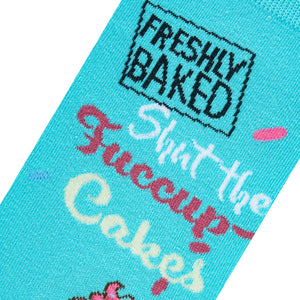 Women's Crew Socks, 5-10, Shut The Fuccupcakes