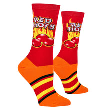 Load image into Gallery viewer, Women&#39;s Crew Socks, 5-10, Red Hots
