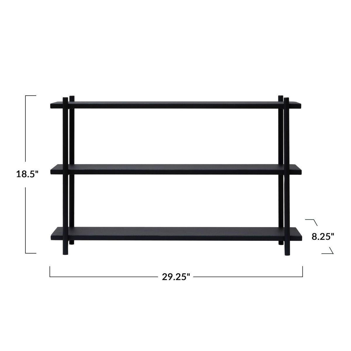 Metal 3-Tier Shelf, Black
