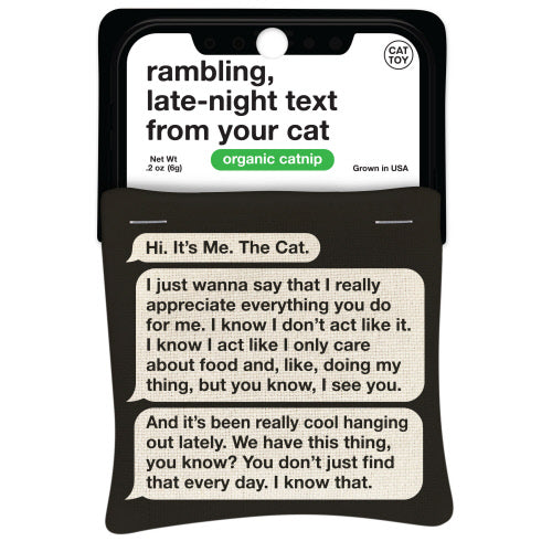 Rambling Text Catnip Toy