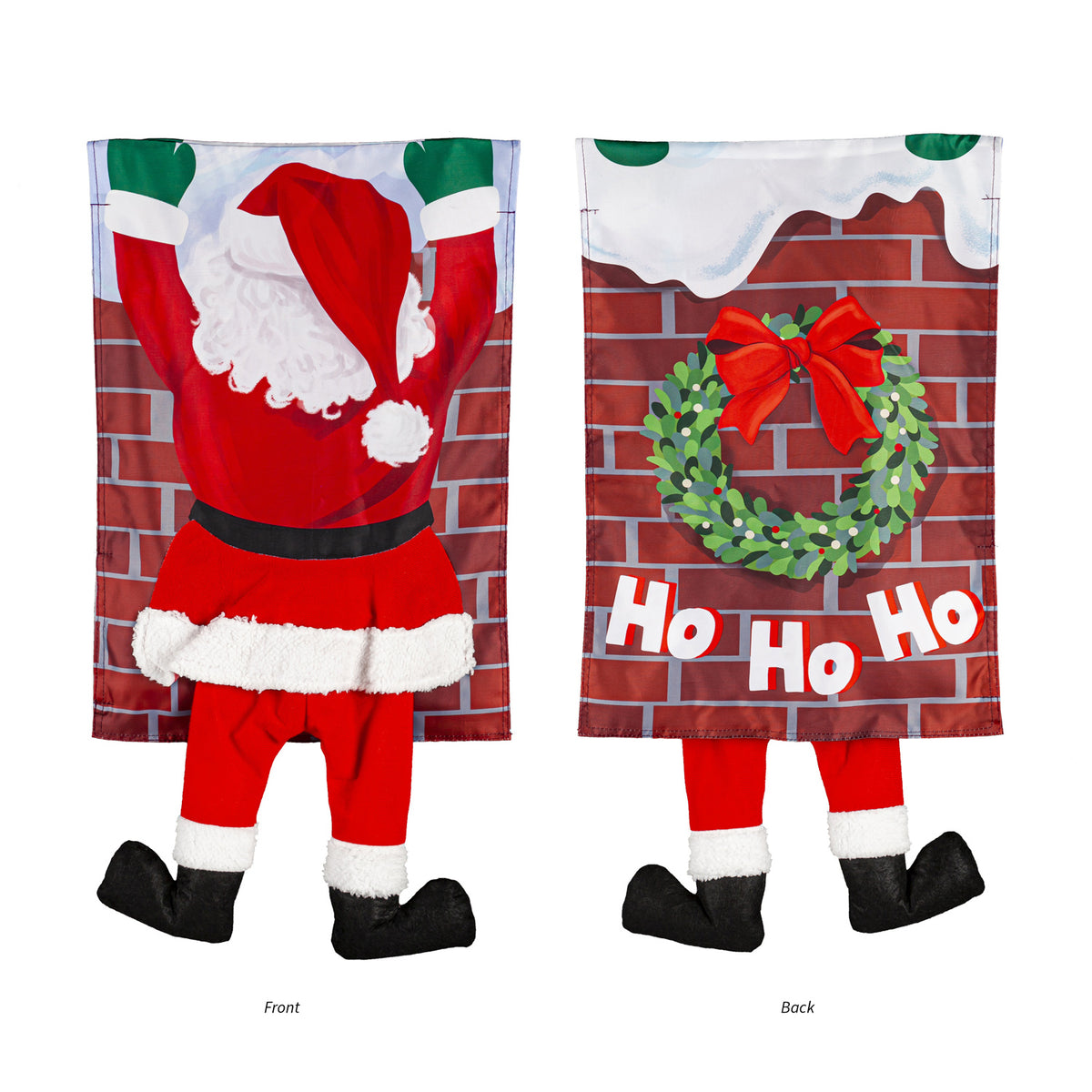 Santa Splat Kickin Garden Flag