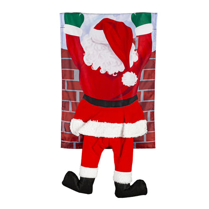 Santa Splat Kickin Garden Flag