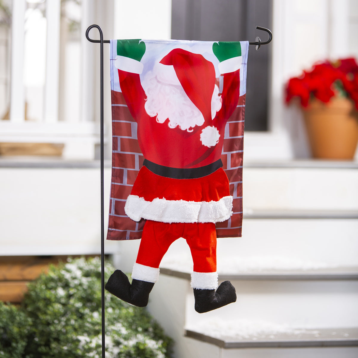 Santa Splat Kickin Garden Flag