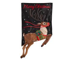 Load image into Gallery viewer, Flying Reindeer Kickin Garden Flag
