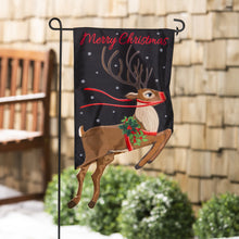 Load image into Gallery viewer, Flying Reindeer Kickin Garden Flag
