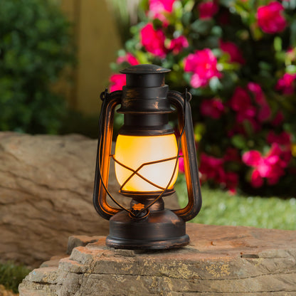 LED Battery-Operated Lodge Lantern, Bronze