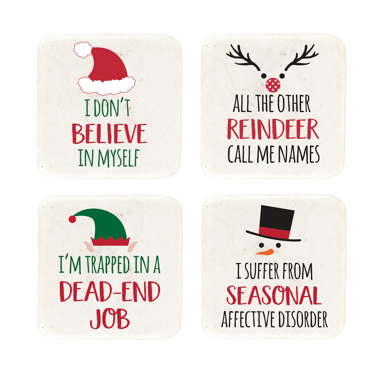 Christmas Group Therapy Stone Coasters, Set of 4