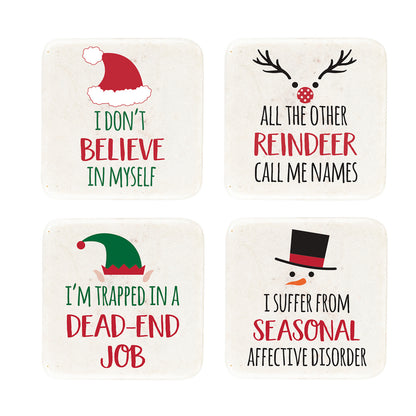 Christmas Group Therapy Stone Coasters, Set of 4