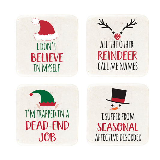 Christmas Group Therapy Stone Coasters, Set of 4