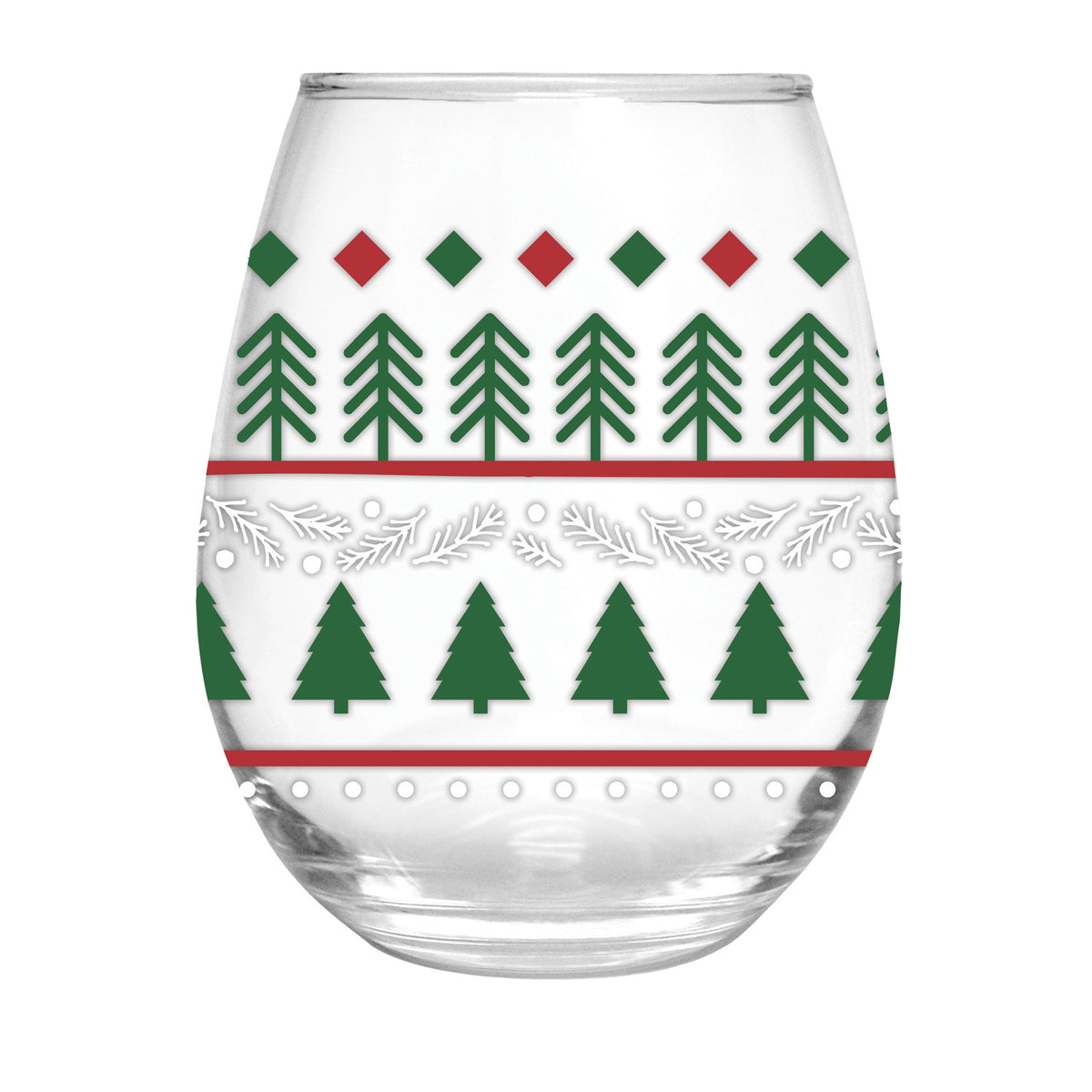Stemless Wine Glass w/ Box, Sweater Weather Trees