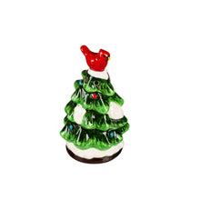 Load image into Gallery viewer, Christmas Tree with Cardinal Salt &amp; Pepper Shakers
