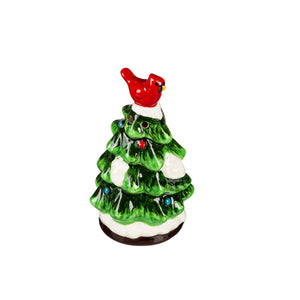 Christmas Tree with Cardinal Salt & Pepper Shakers