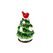 Load image into Gallery viewer, Christmas Tree with Cardinal Salt &amp; Pepper Shakers
