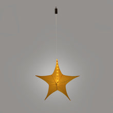 Load image into Gallery viewer, Indoor/Outdoor Lighted Fabric Star, Gold, 31in
