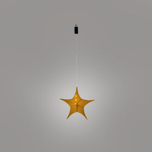 Indoor/Outdoor Lighted Fabric Star, Gold, 17in