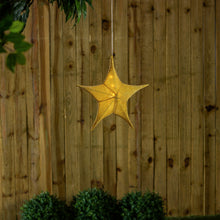 Load image into Gallery viewer, Indoor/Outdoor Lighted Fabric Star, Gold, 17in
