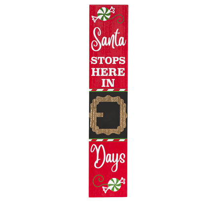 Santa Stops Here Chalkboard Porch Sign, 30in