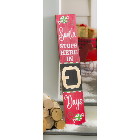 Santa Stops Here Chalkboard Porch Sign, 30in