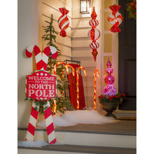 Load image into Gallery viewer, Welcome Candy Canes Porch Sign, 42in
