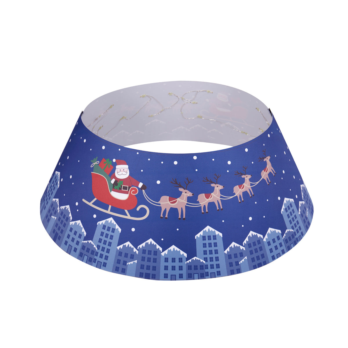 Santa's Sleigh LED Fabric Tree Collar, 25in dia.