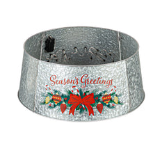 Load image into Gallery viewer, Season&#39;s Greetings LED Metal Tree Collar, 25in
