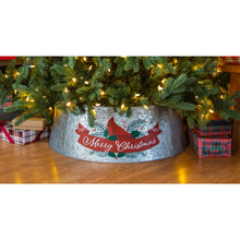 Load image into Gallery viewer, Merry Christmas Cardinal Metal Tree Collar, 30in
