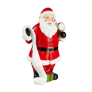 Polyresin Santa with Figurine, 5.75in