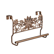 Load image into Gallery viewer, Metal Poinsettia Over the Cabinet Towel Holder
