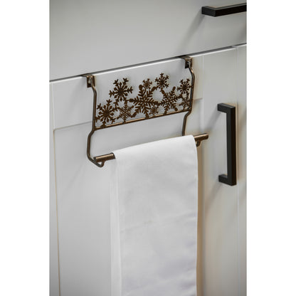 Metal Snowflakes Over the Cabinet Towel Holder