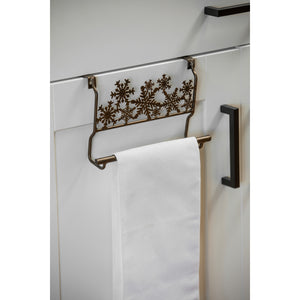 Metal Snowflakes Over the Cabinet Towel Holder