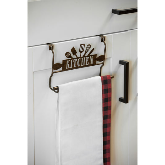 Metal Kitchen Over the Cabinet Towel Holder