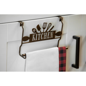 Metal Kitchen Over the Cabinet Towel Holder