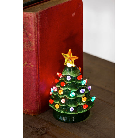 LED Mini Ceramic Christmas Tree, 5in