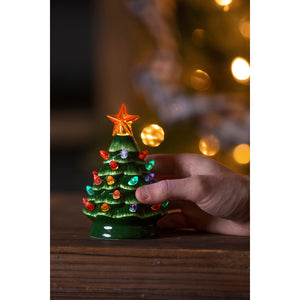 LED Mini Ceramic Christmas Tree, 5in