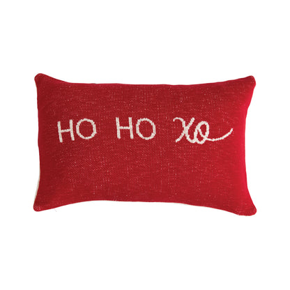 HO HO XO Two-Sided Cotton Lumbar Pillow, 24in