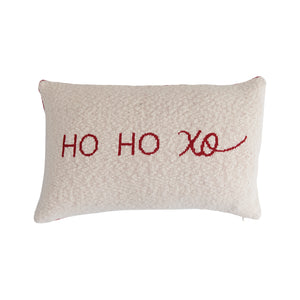HO HO XO Two-Sided Cotton Lumbar Pillow, 24in