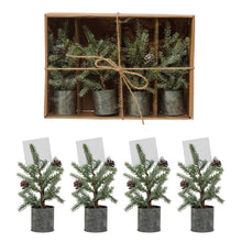 Load image into Gallery viewer, Faux Pine Tree Place Card/Photo Holder, Set of 4
