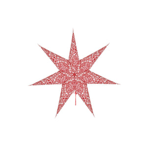 LED 7-Point Printed Paper Star Ornament, 24in