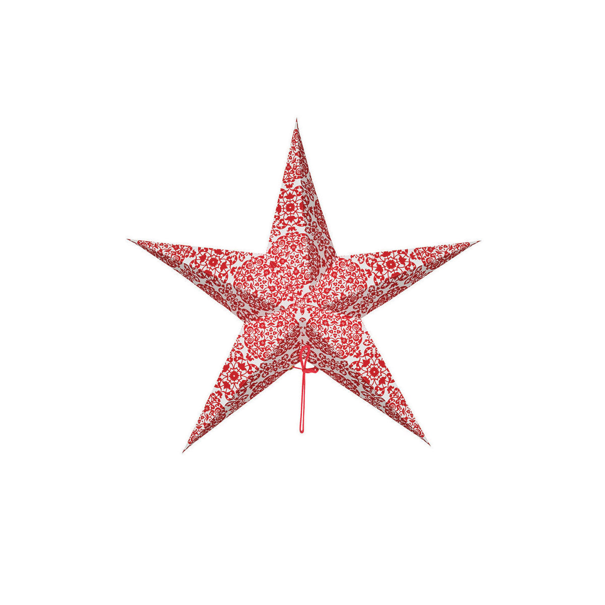LED 5-Point Printed Paper Star Ornament, 18in