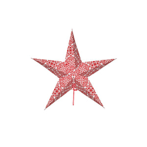 LED 5-Point Printed Paper Star Ornament, 18in