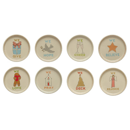 Hand-Painted Stoneware Plate w/ Holiday Icon, 5in