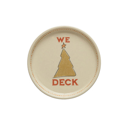 Hand-Painted Stoneware Plate w/ Holiday Icon, 5in