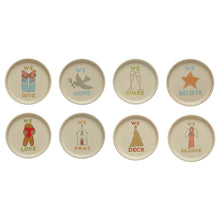 Load image into Gallery viewer, Hand-Painted Stoneware Plate w/ Holiday Icon, 5in
