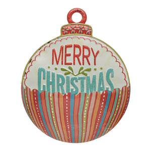 Metal Ornament Merry Christmas Wall Pocket, 26in