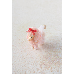 Glass Pink Poodle Ornament with Tutu, 4.25in